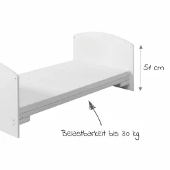 Babybett-Komplett-Set Classic-Line inkl. Bettwäsche, Himmel, Nestchen & Matratze Weiß 70 x 140 cm - Jungle