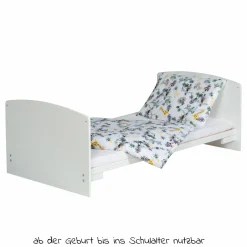 Babybett-Komplett-Set Classic-Line inkl. Bettwäsche, Himmel, Nestchen & Matratze Weiß 70 x 140 cm - Jungle