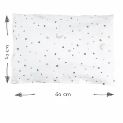 Babybett-Komplett-Set Taupe - inkl. Bettwäsche, Himmel, Nestchen & Matratze 70 x 140 cm - Sternenzauber Grau