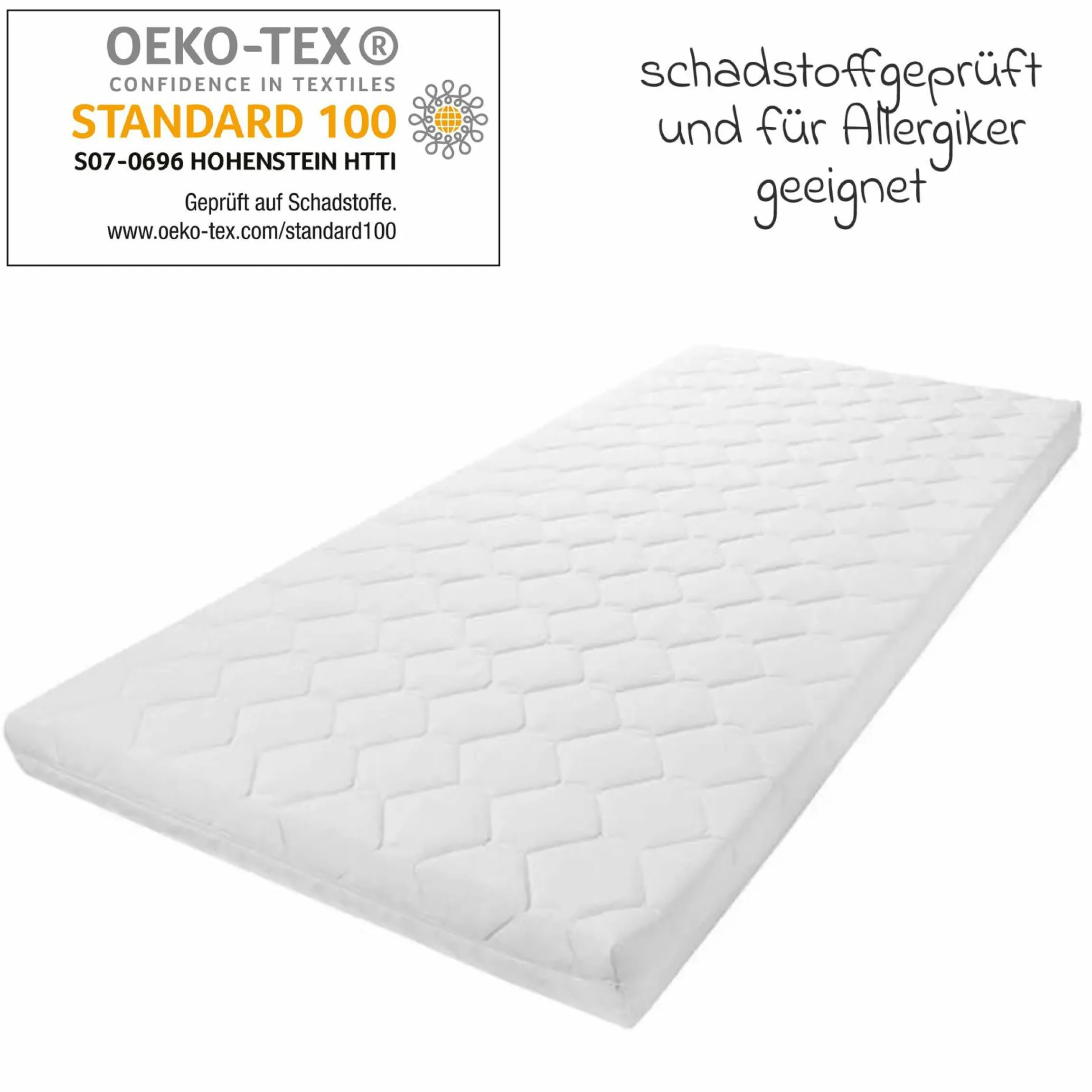 Babybett-Matratze Baby Soft 60 x 120 cm inkl. 2 Spannbettlaken + GRATIS Strampler & Shirt - Let`s have a Party