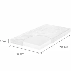 Babybett-Matratze Jan 70 x 140 cm inkl. 2 Spannbettlaken + GRATIS Body 4er Pack - Let`s have a Party