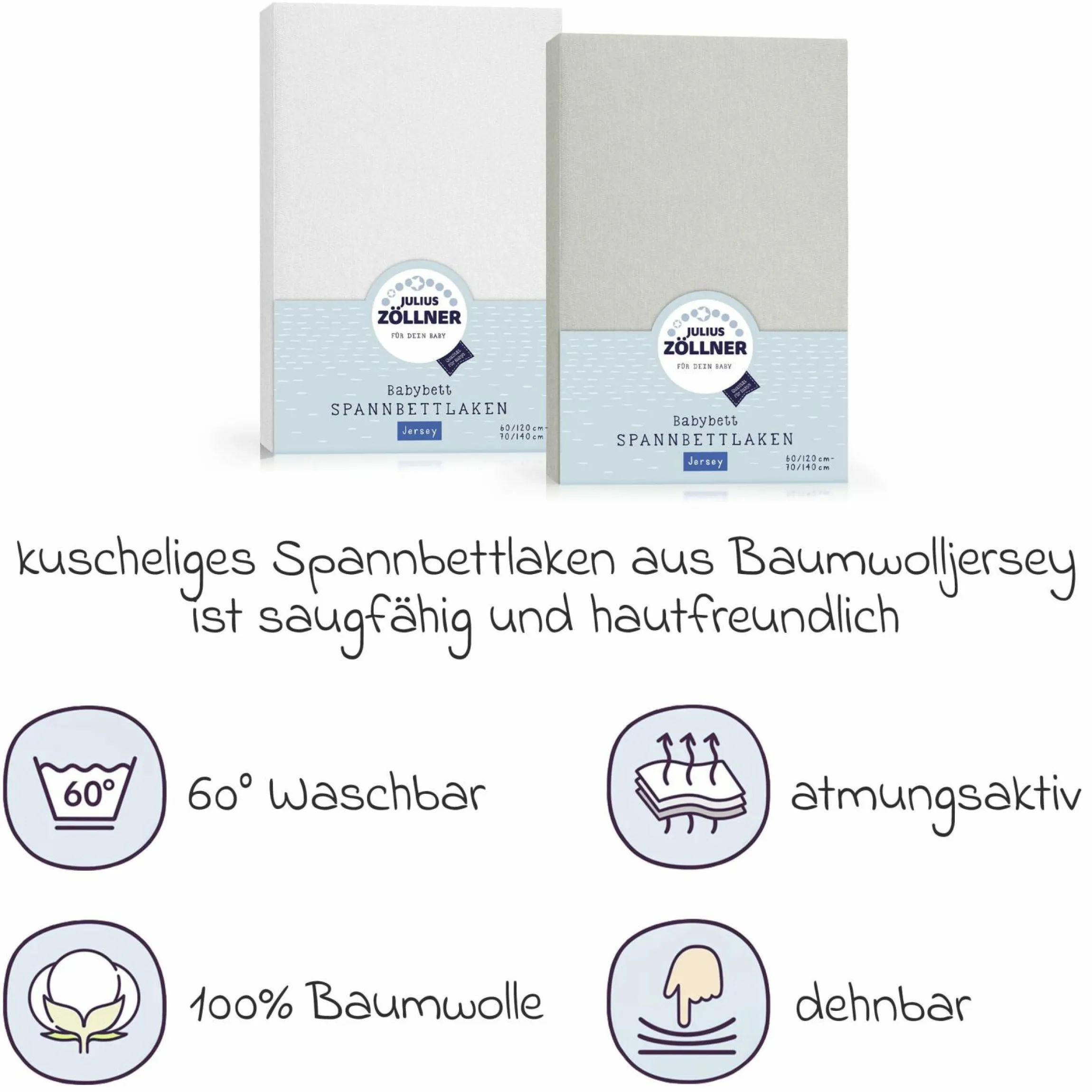 Babybett-Matratze Jan 70 x 140 cm inkl. 2 Spannbettlaken + GRATIS Body 4er Pack - Let`s have a Party
