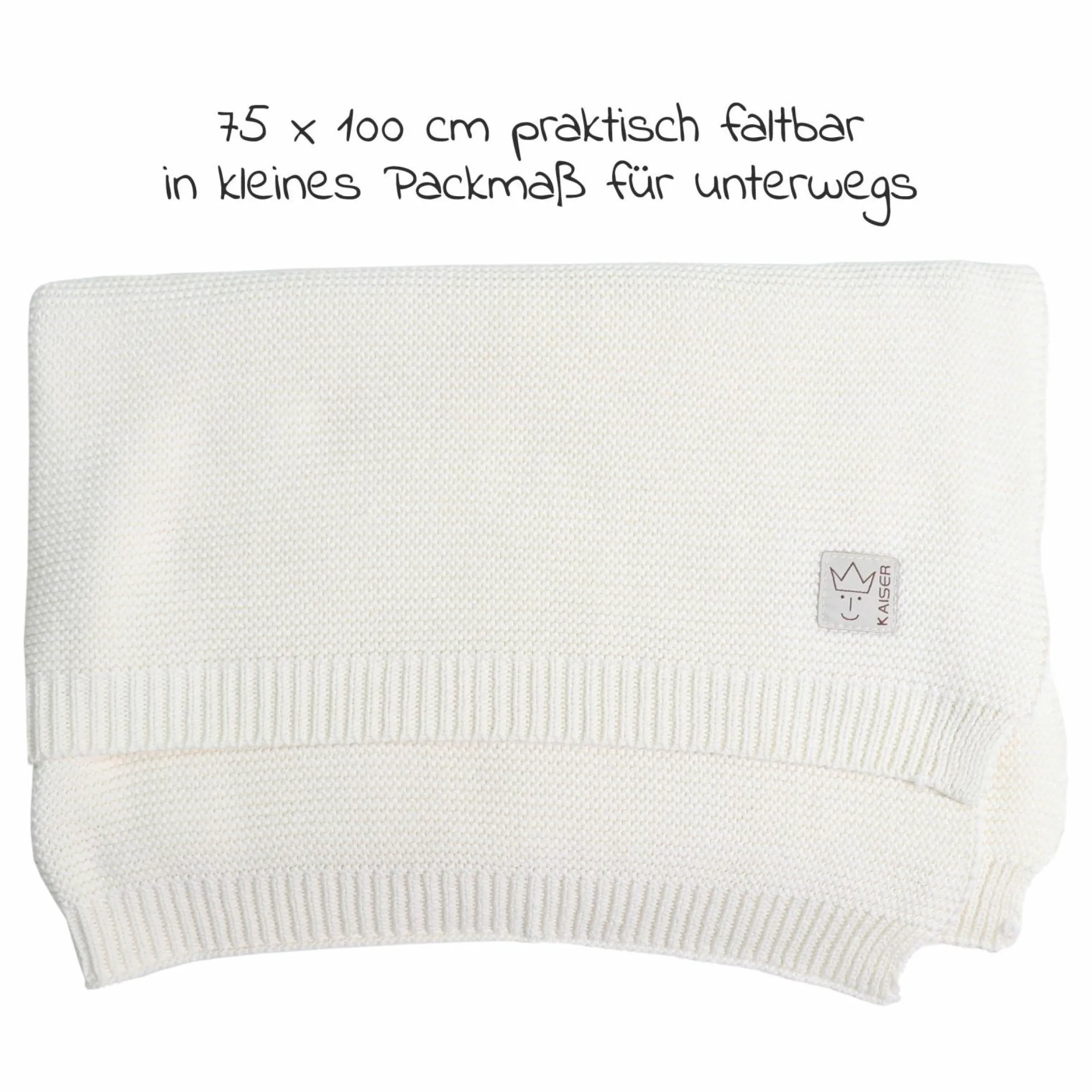 Babydecke Knitt Blanket in Strickoptik 75 x 100 cm - Vanille Ice