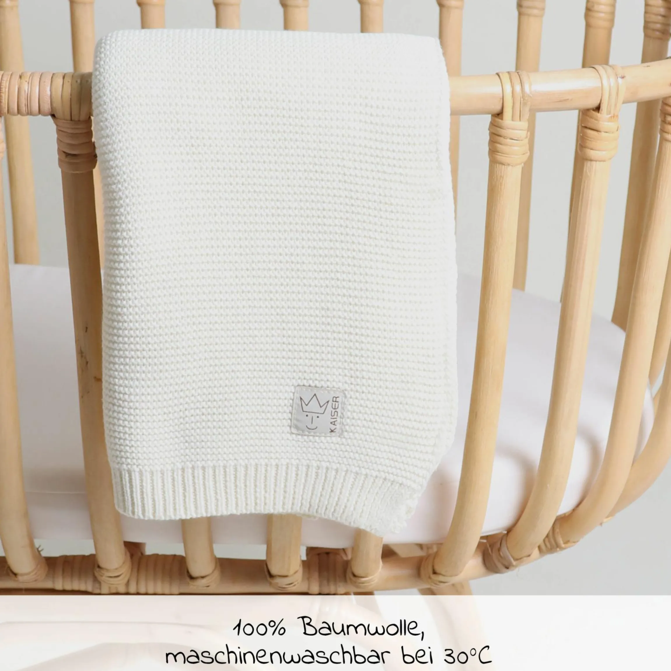 Babydecke Knitt Blanket in Strickoptik 75 x 100 cm - Vanille Ice
