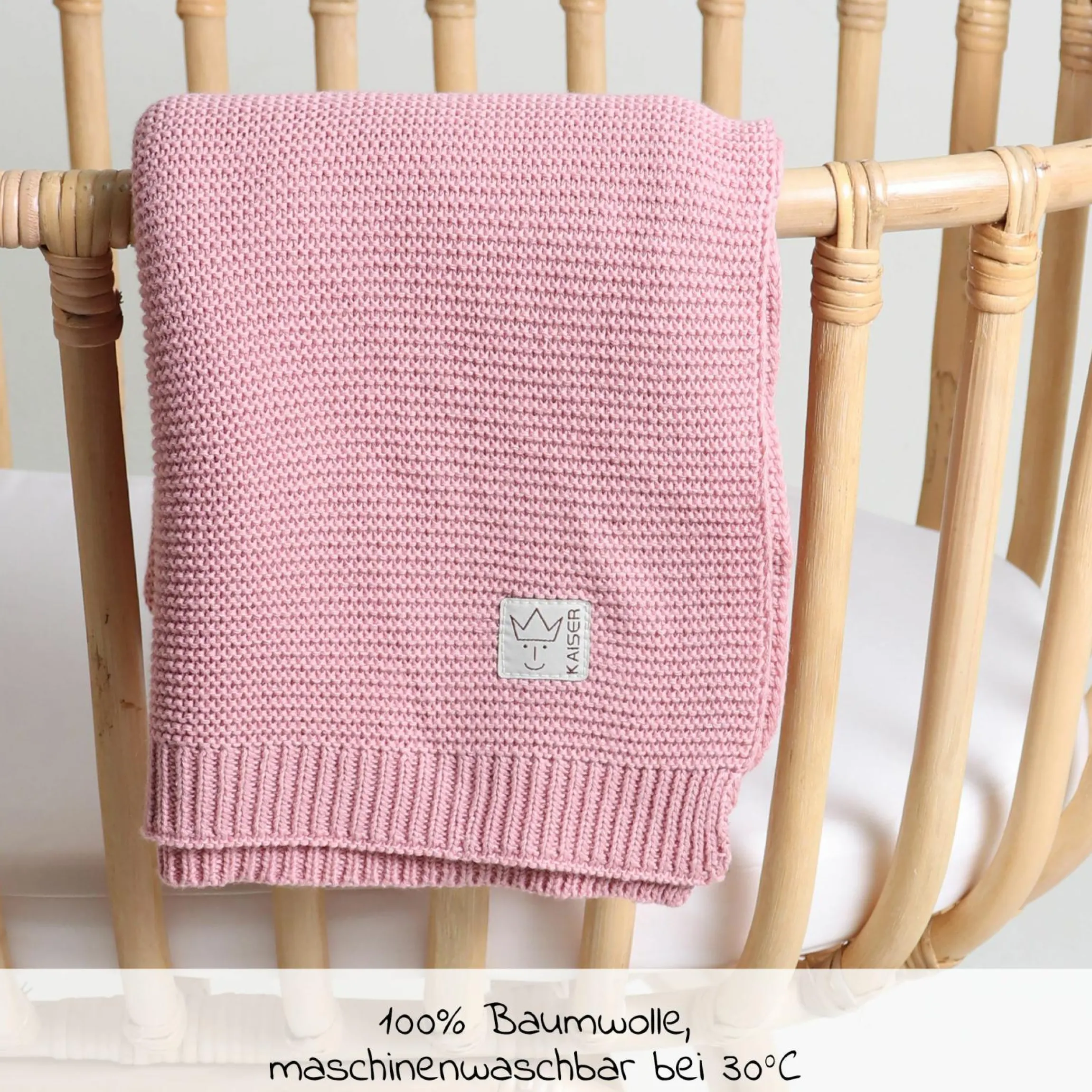 Babydecke Knitt Blanket in Strickoptik 75 x 100 cm - Birdal Rose