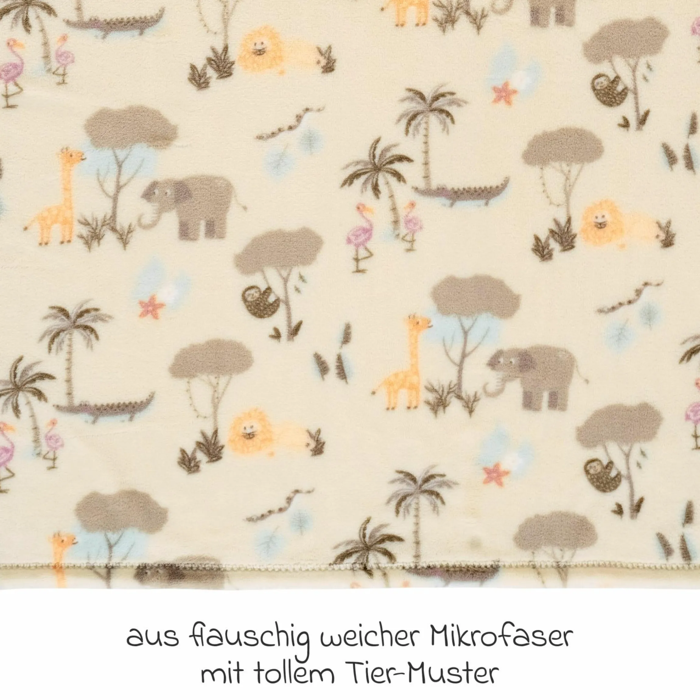 Babydecke Mikrofaser 75 x 100 cm - Jungle