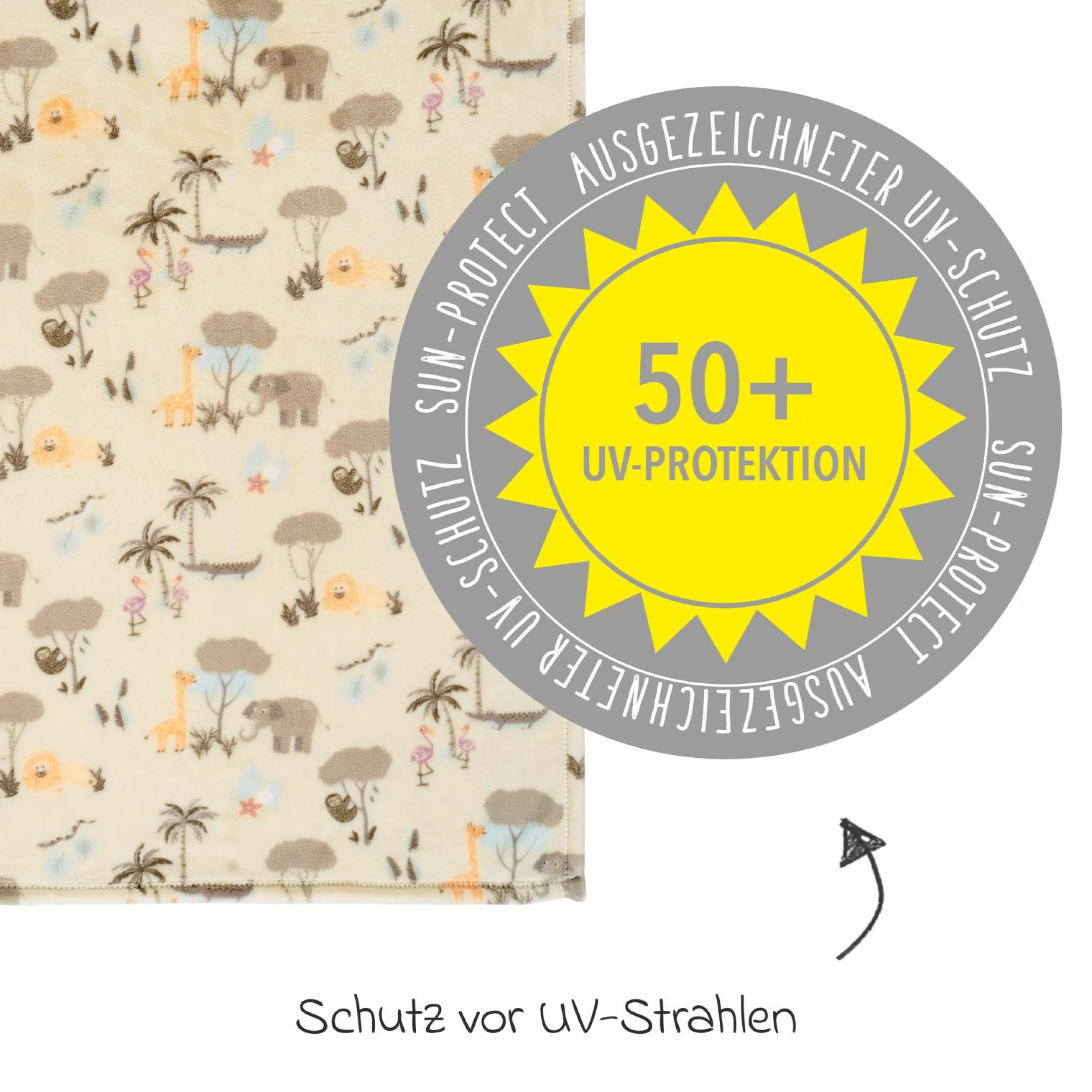 Babydecke Mikrofaser 75 x 100 cm - Jungle