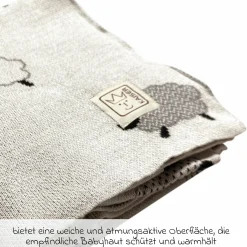 Babydecke Sheep in Strickoptik aus 100% Organic Cotton 80 x 100 cm - Natural Combo
