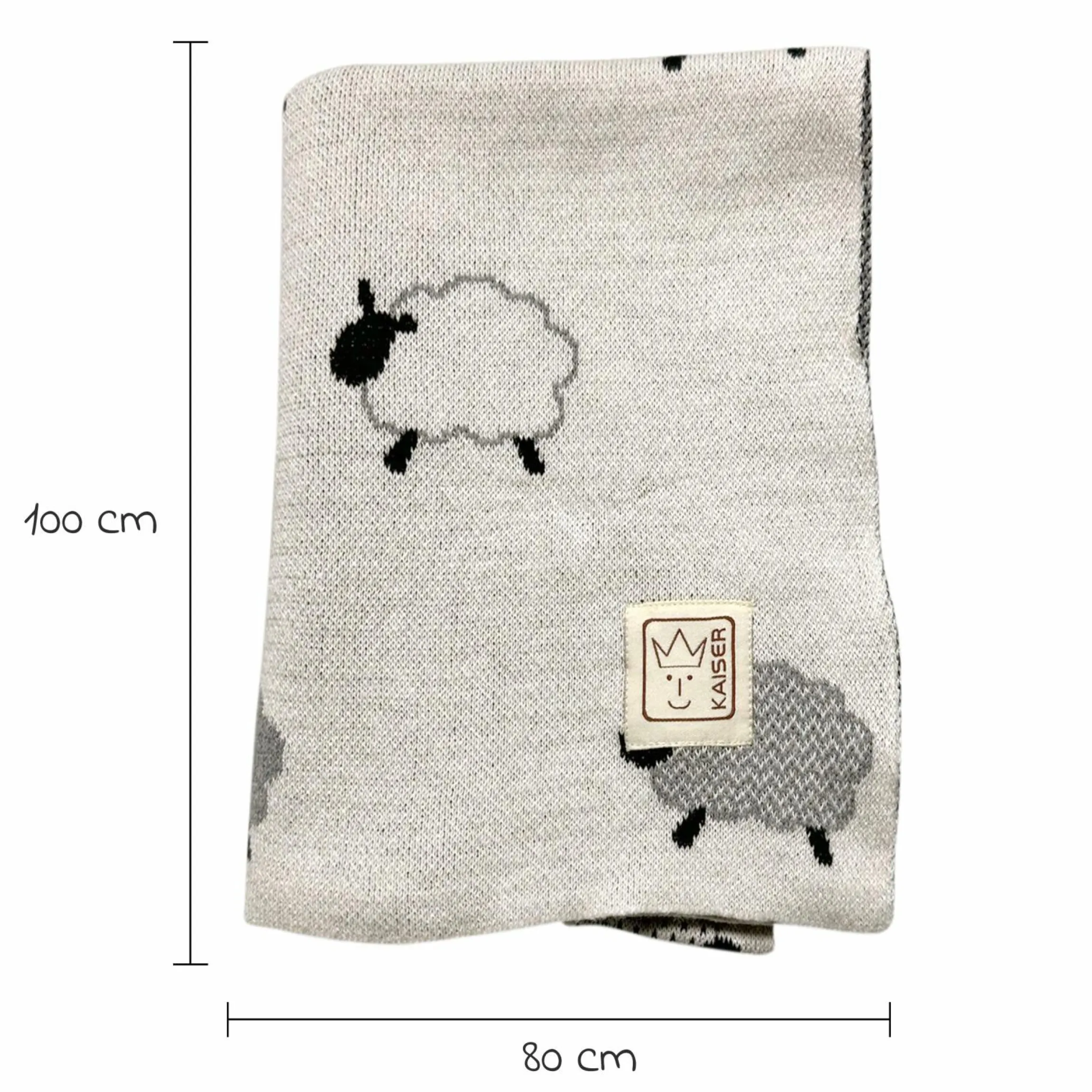 Babydecke Sheep in Strickoptik aus 100% Organic Cotton 80 x 100 cm - Natural Combo