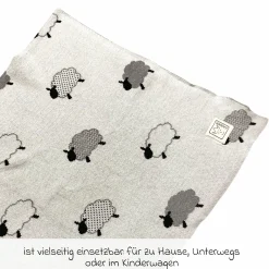 Babydecke Sheep in Strickoptik aus 100% Organic Cotton 80 x 100 cm - Natural Combo
