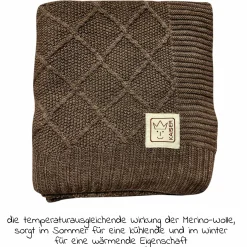 Babydecke Wool in Strickoptik aus 100% Merino Wolle 80 x 100 cm - Latte´