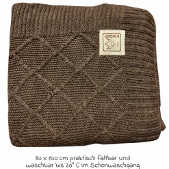 Babydecke Wool in Strickoptik aus 100% Merino Wolle 80 x 100 cm - Latte´