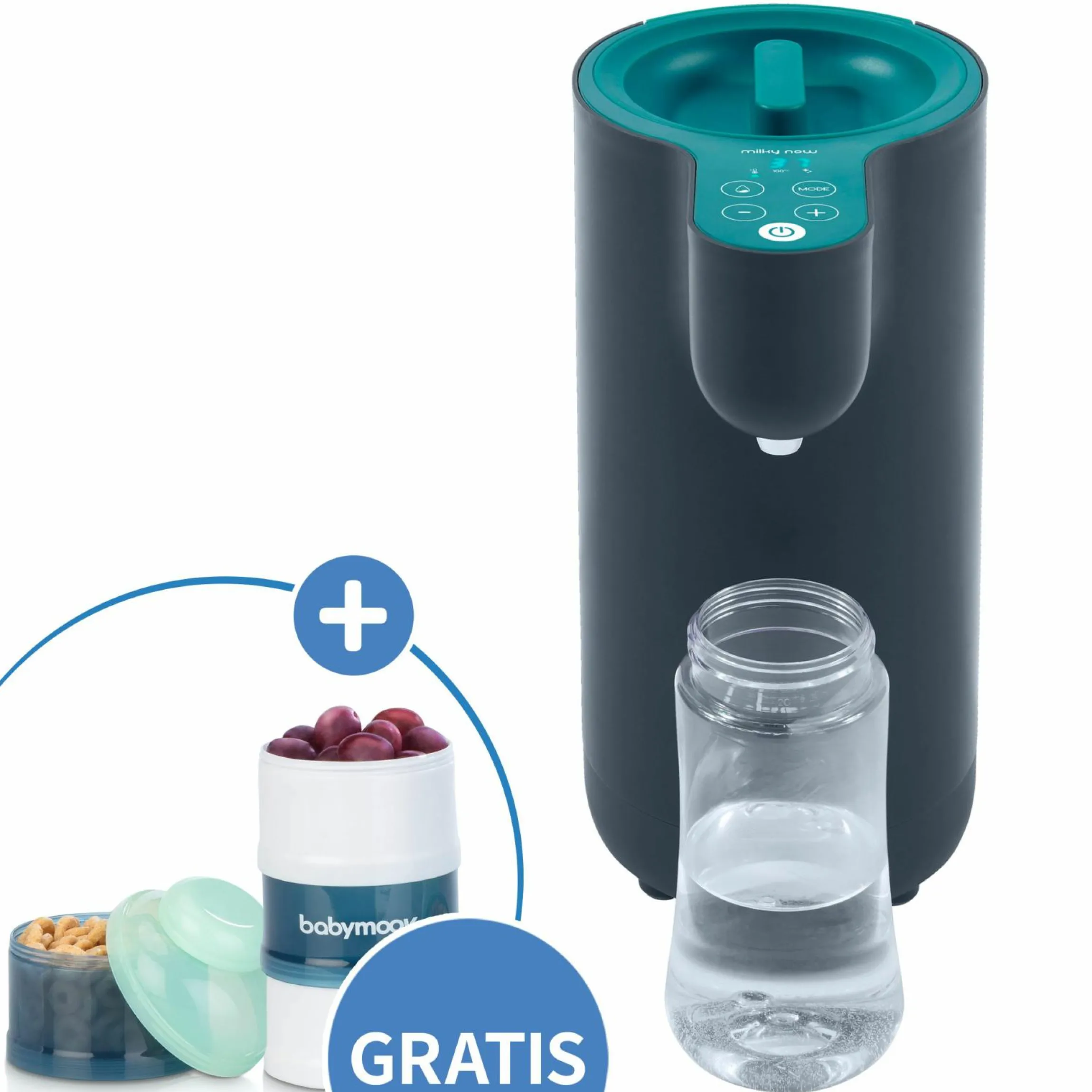 Babyflaschenzubereiter Milky Now + Gratis Milchpulverportionierer - Arctic Blue