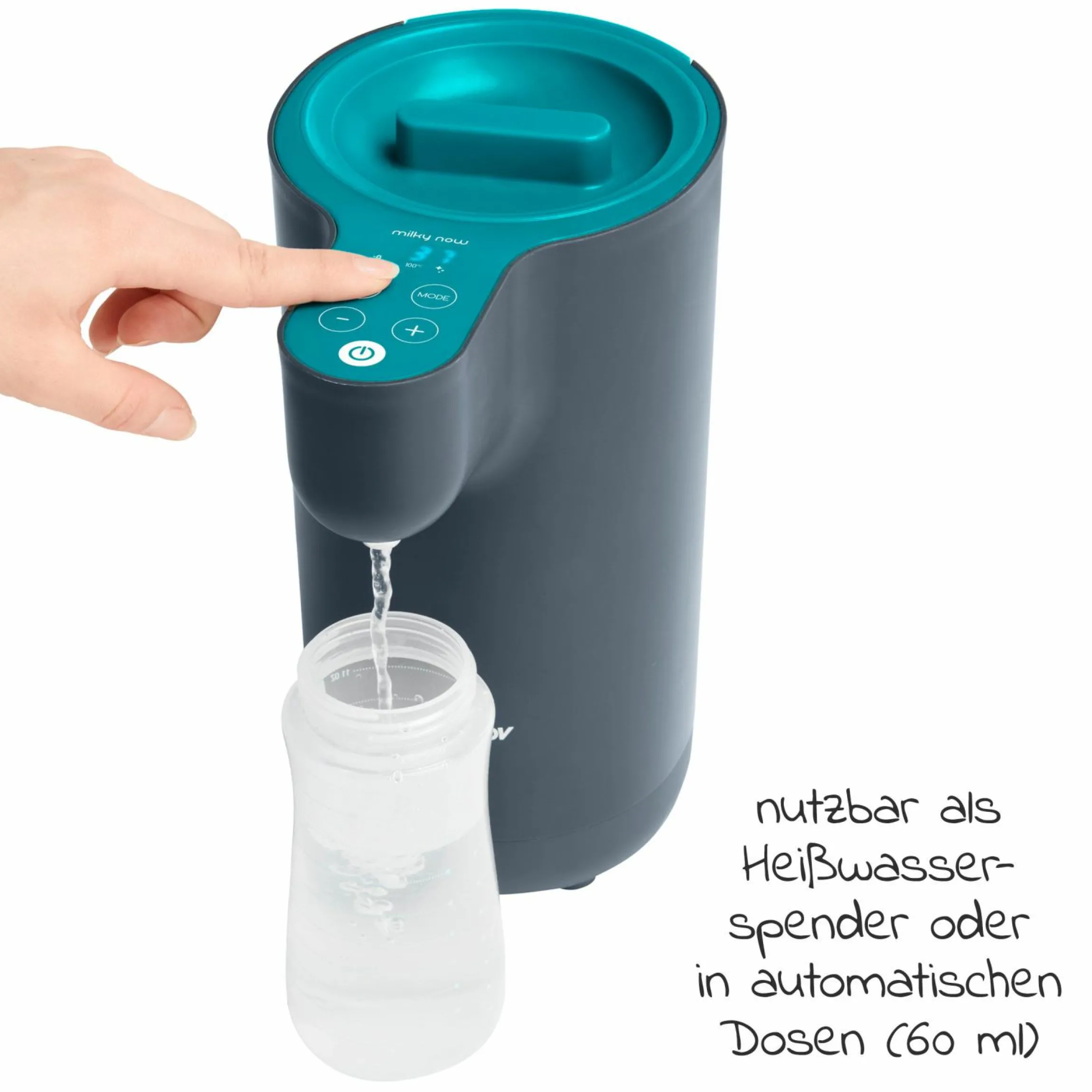 Babyflaschenzubereiter Milky Now + Gratis Milchpulverportionierer - Arctic Blue