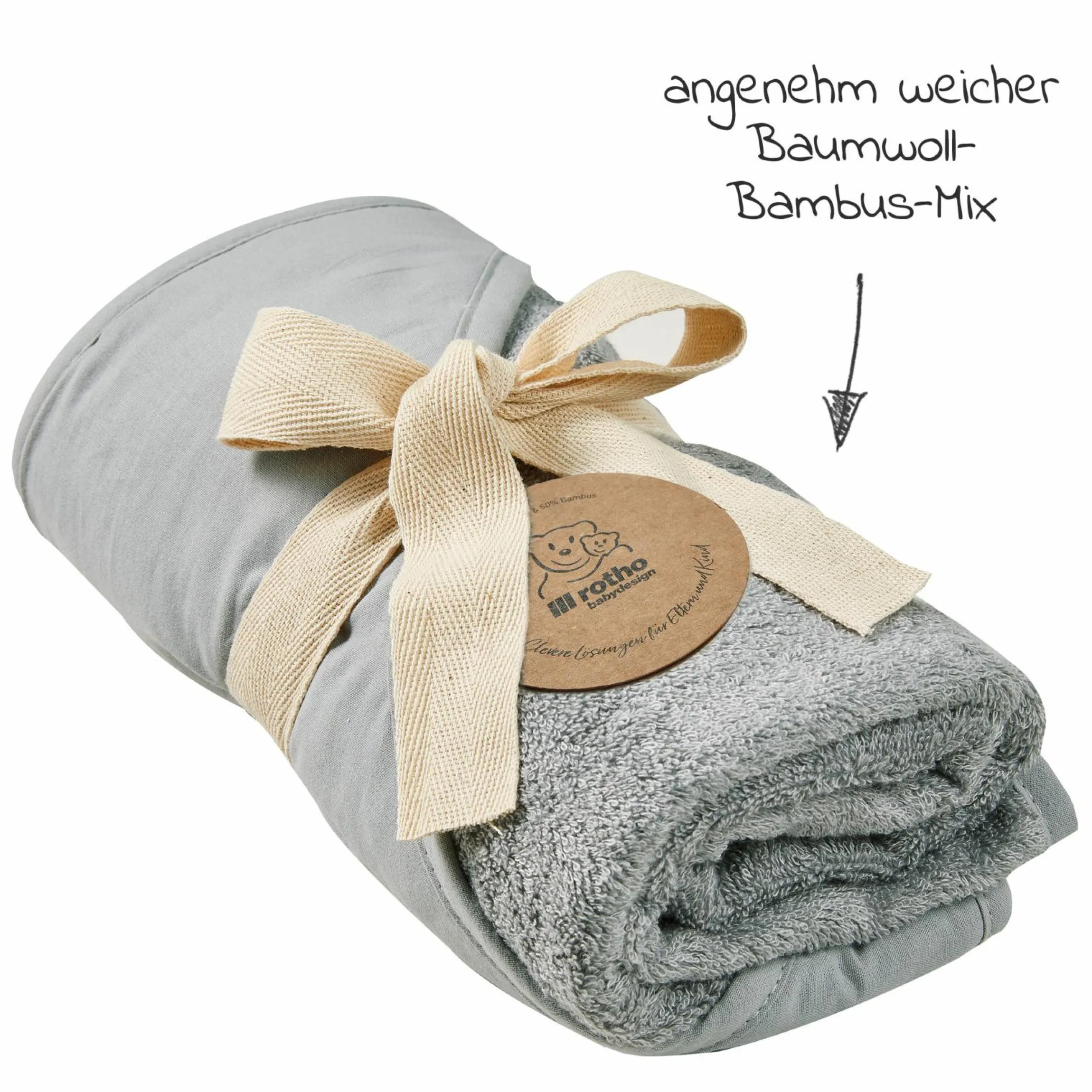 Baby-Kapuzenhandtuch 78 x 78 cm - Stone Grey