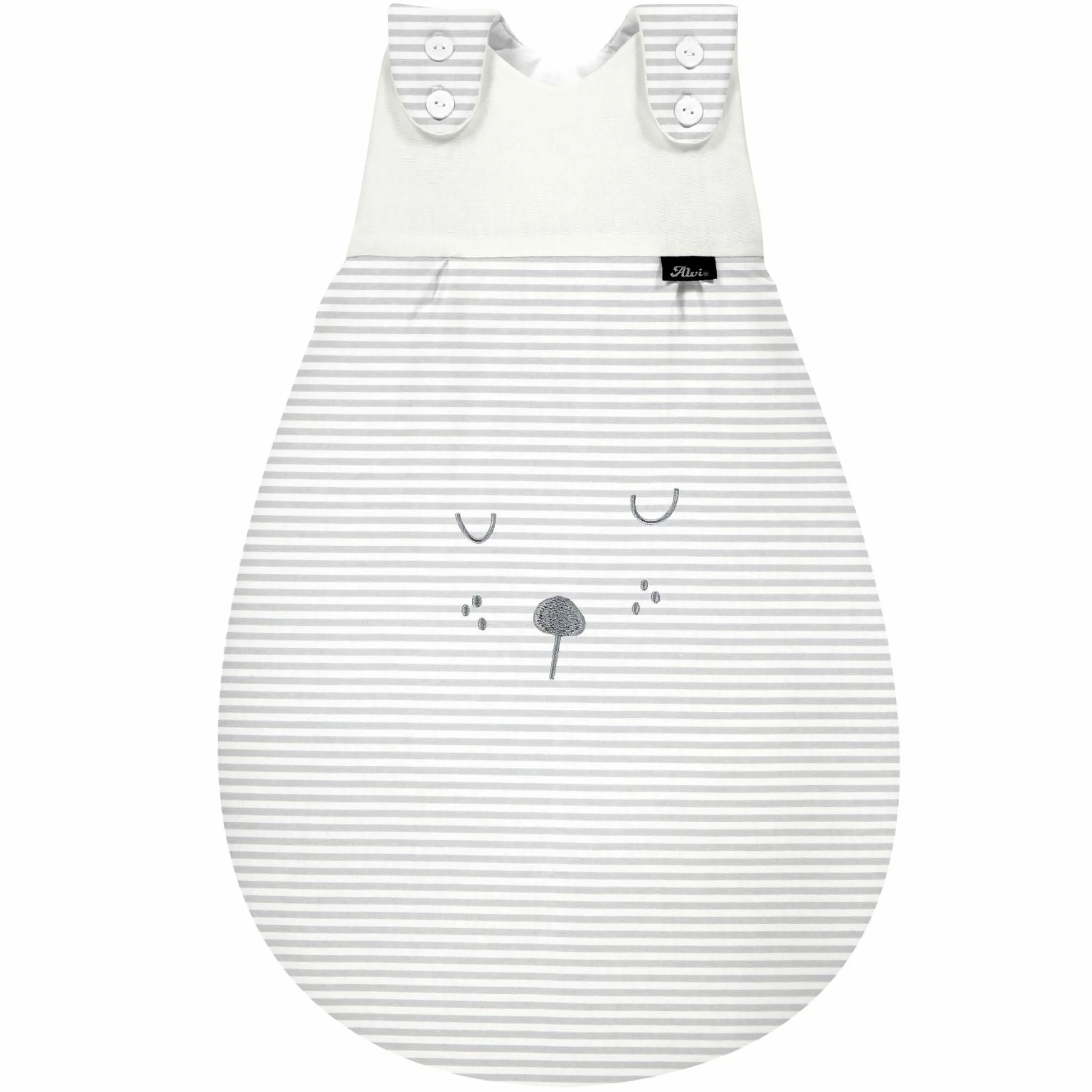 Baby-Mäxchen Außensack - Faces Stripes - Grey - Gr. 56/62