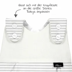 Baby-Mäxchen Außensack - Faces Stripes - Grey - Gr. 56/62