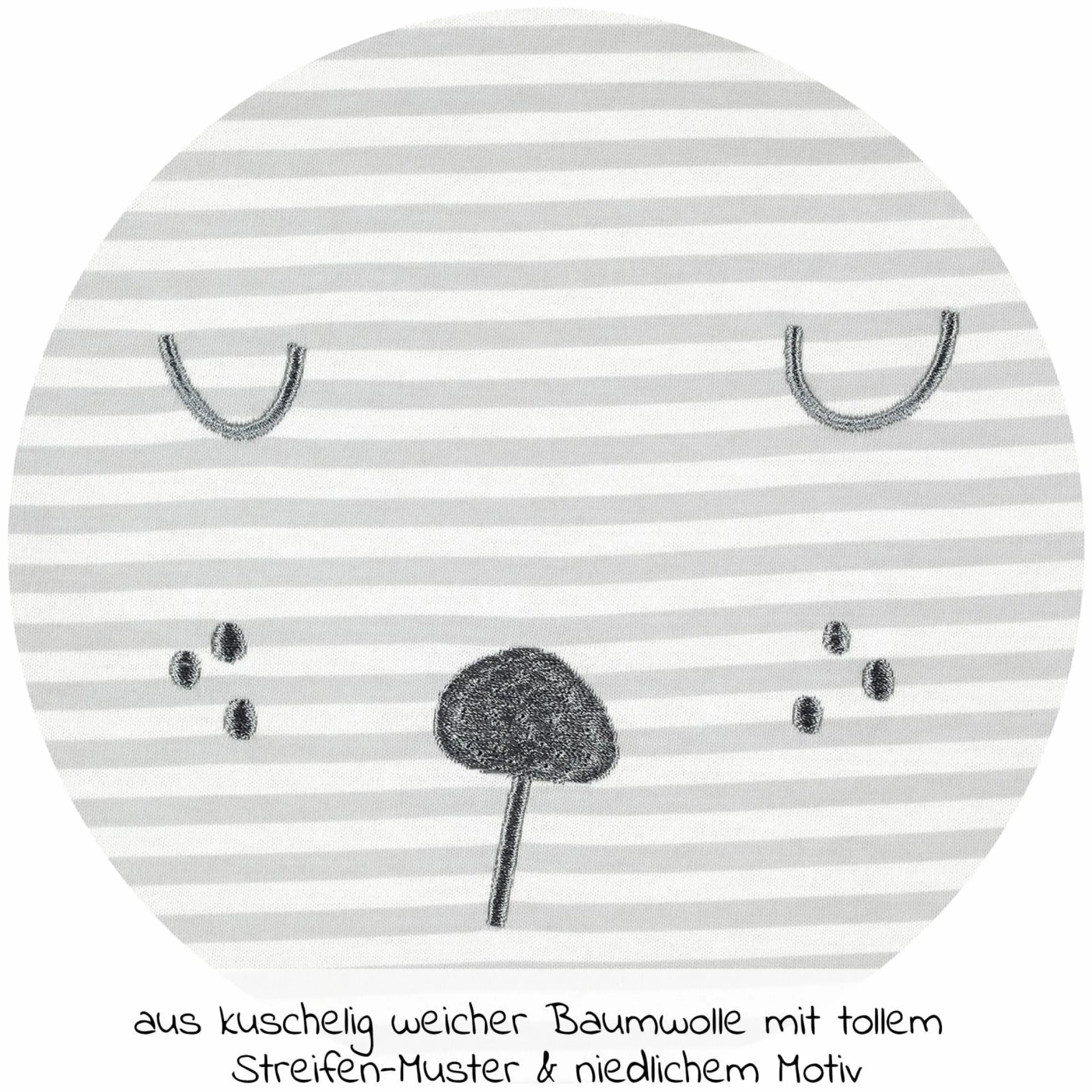 Baby-Mäxchen Außensack - Faces Stripes - Grey - Gr. 56/62