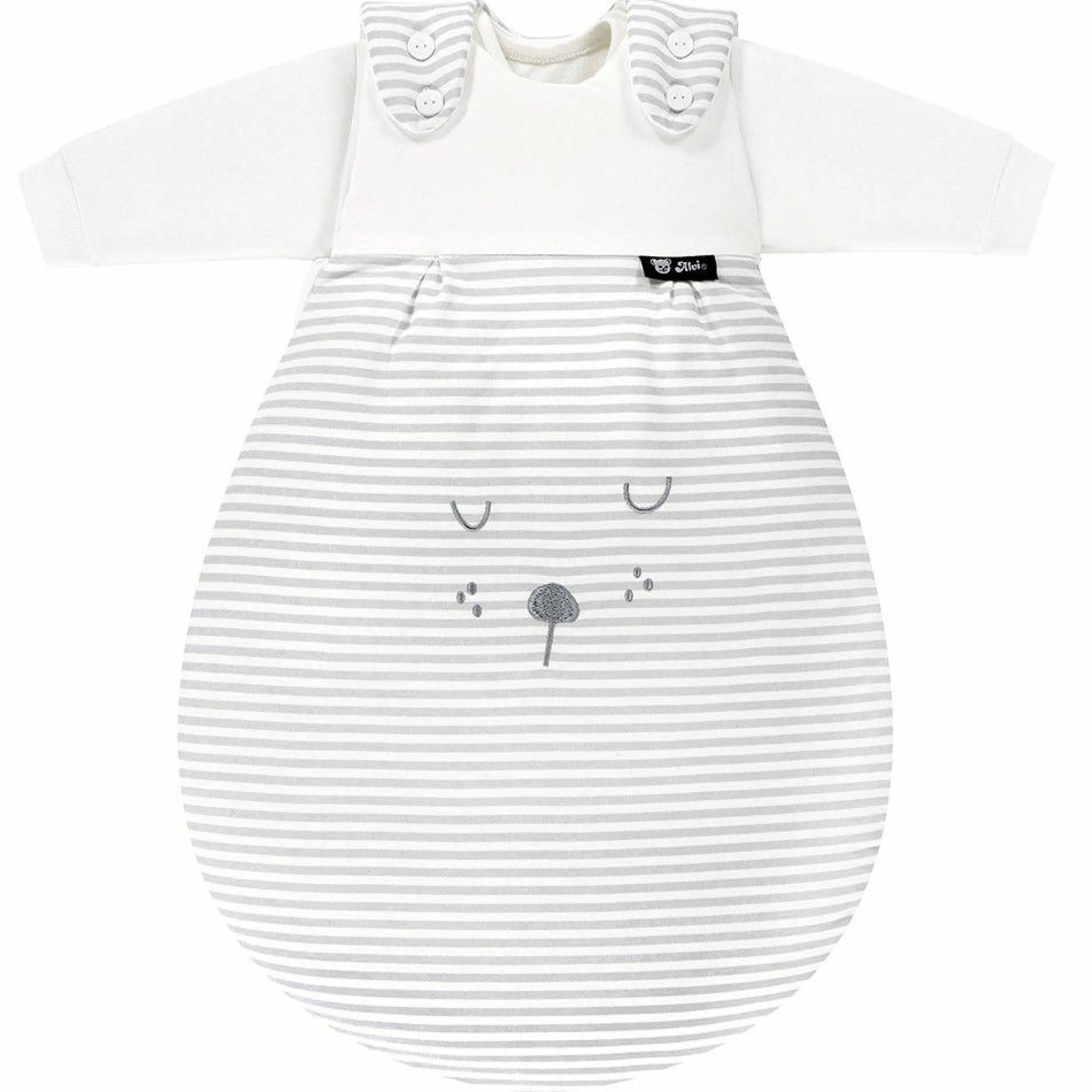 Baby-Mäxchen 3-tlg. - Faces Stripes Grey - Gr. 50/56