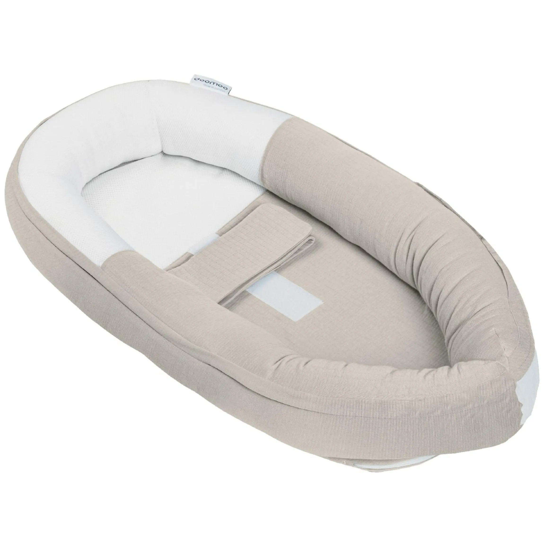 Babynest Cocoon mit Bauchgurt - Tetra Sand