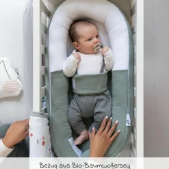 Babynest Cocoon mit Bauchgurt - Tetra Green