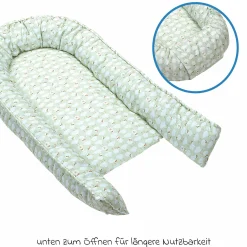 BabyNest das Original idealer Schlafplatz für zuhause und unterwegs - Sheep - Matcha - Kollektion 2024
