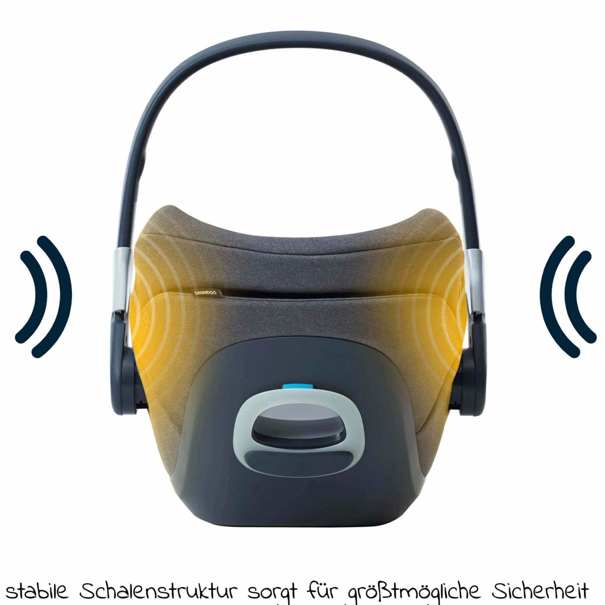 Babyschale Albert i-Size 1.2 ab Geburt - 18 Monate (40 cm - 85 cm, bis 13 kg) inkl. Neugeboreneneinlage, Sonnenverdeck & verstellbare Kopfstütze - Lime Sesame Grey