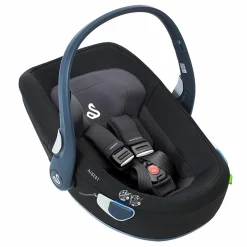 Babyschale Albert i-Size 1.2 ab Geburt - 18 Monate (40 cm - 85 cm, bis 13 kg) inkl. Neugeboreneneinlage, Sonnenverdeck & verstellbare Kopfstütze - Chia Black
