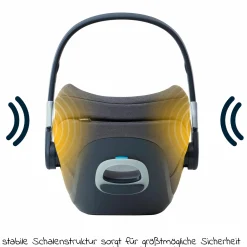 Babyschale Albert i-Size 1.2 ab Geburt - 18 Monate (40 cm - 85 cm, bis 13 kg) inkl. Neugeboreneneinlage, Sonnenverdeck & verstellbare Kopfstütze - Chia Black