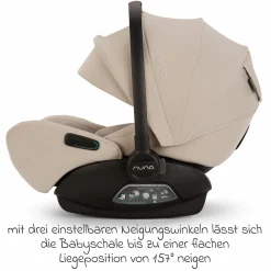 Babyschale ARRA flex i-Size ab Geburt bis 13 kg (40 cm - 87 cm) Liegeposition 157° inkl. Sitzverkleinerer & Sonnenverdeck nur 3,9 kg - Biscotti