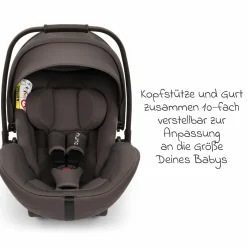 Babyschale ARRA flex i-Size ab Geburt bis 13 kg (40 cm - 87 cm) Liegeposition 157° inkl. Sitzverkleinerer & Sonnenverdeck nur 3,9 kg - Thunder