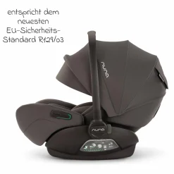 Babyschale ARRA flex i-Size inkl. Base Curv ab Geburt bis 13 kg (40 cm - 87 cm) Liegeposition 157° , Sitzverkleinerer, Sonnenverdeck, Polsterschutz, Spieltier - Thunder