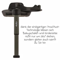 Babyschale ARRA flex i-Size inkl. Base Curv ab Geburt bis 13 kg (40 cm - 87 cm) Liegeposition 157° , Sitzverkleinerer, Sonnenverdeck, Polsterschutz, Spieltier - Thunder