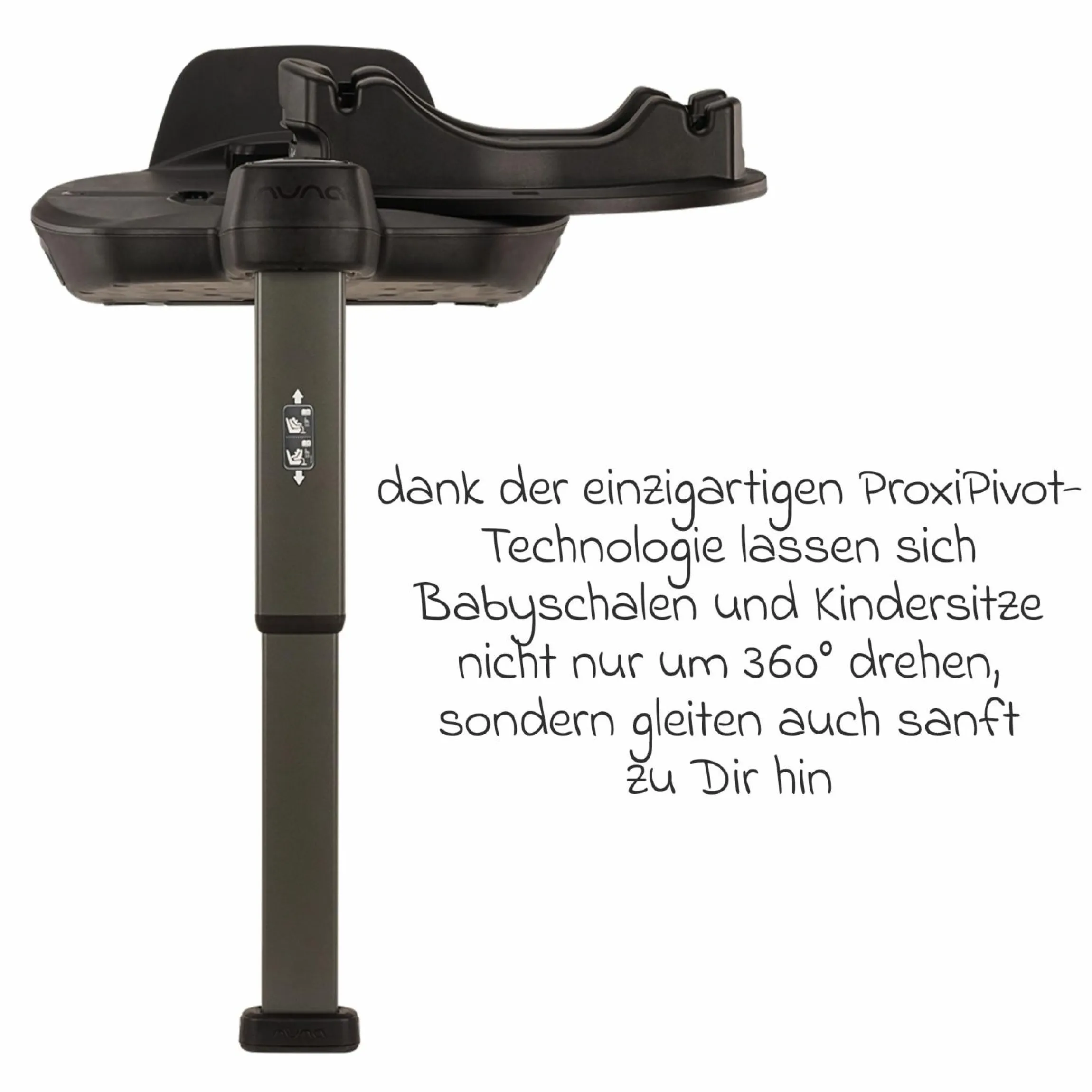 Babyschale ARRA flex i-Size inkl. Base Curv ab Geburt bis 13 kg (40 cm - 87 cm) Liegeposition 157° , Sitzverkleinerer, Sonnenverdeck, Polsterschutz, Spieltier - Thunder