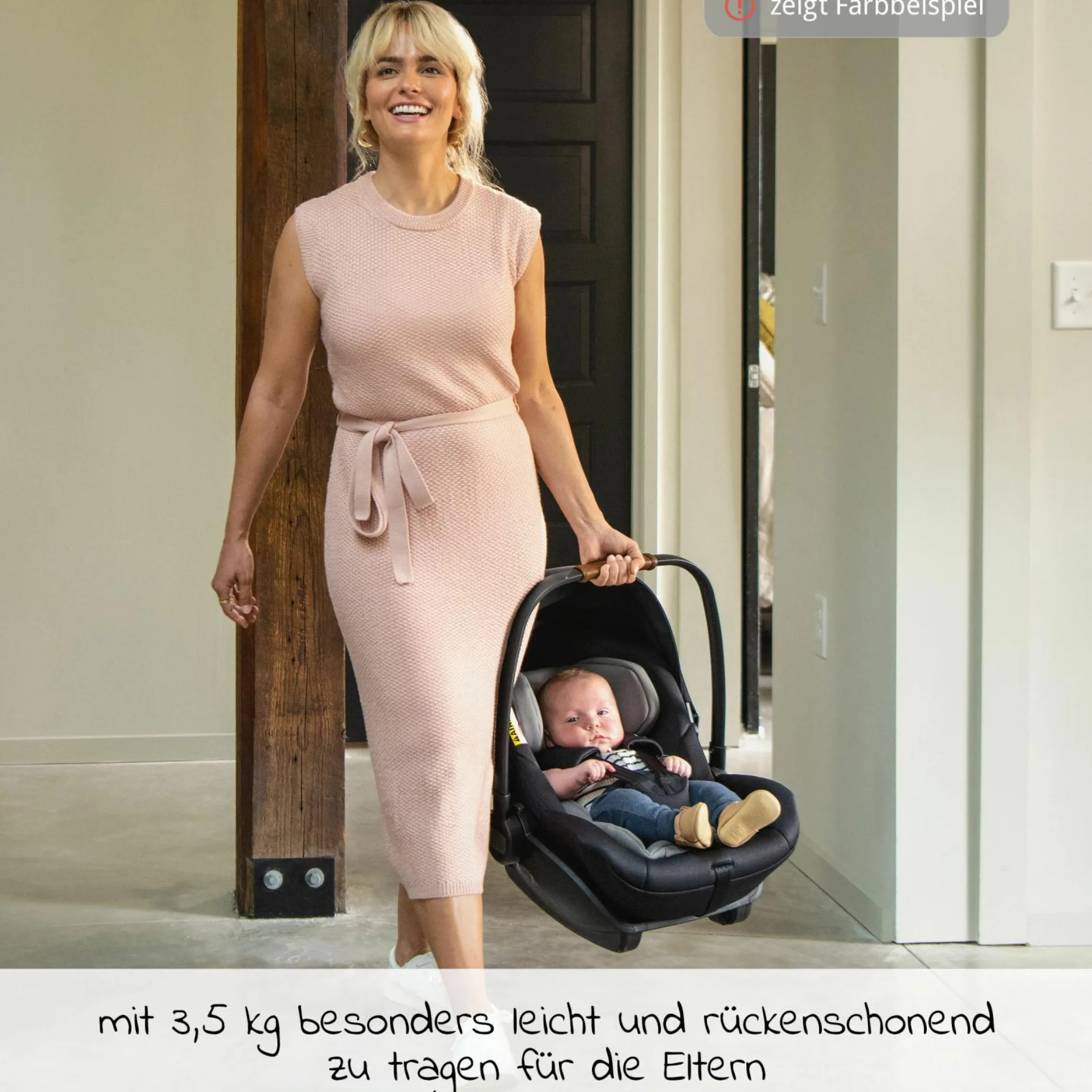 Babyschale ARRA next ab Geburt bis 13 kg (40 cm - 85 cm) inkl. Sitzverkleinerer & Sonnenverdeck nur 3,5 kg - Ocean