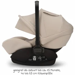 Babyschale ARRA next i-Size ab Geburt bis 13 kg (40 cm - 85 cm) Liegeposition 157° inkl. Sitzverkleinerer & Sonnenverdeck nur 3,5 kg - Biscotti