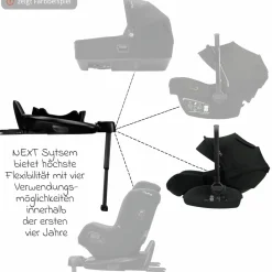 Babyschale ARRA next i-Size ab Geburt bis 13 kg (40 cm - 85 cm) Liegeposition 157° inkl. Sitzverkleinerer & Sonnenverdeck nur 3,5 kg - Cedar