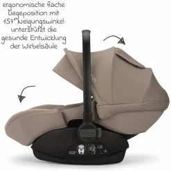 Babyschale ARRA next i-Size ab Geburt bis 13 kg (40 cm - 85 cm) Liegeposition 157° inkl. Sitzverkleinerer & Sonnenverdeck nur 3,5 kg - Cedar