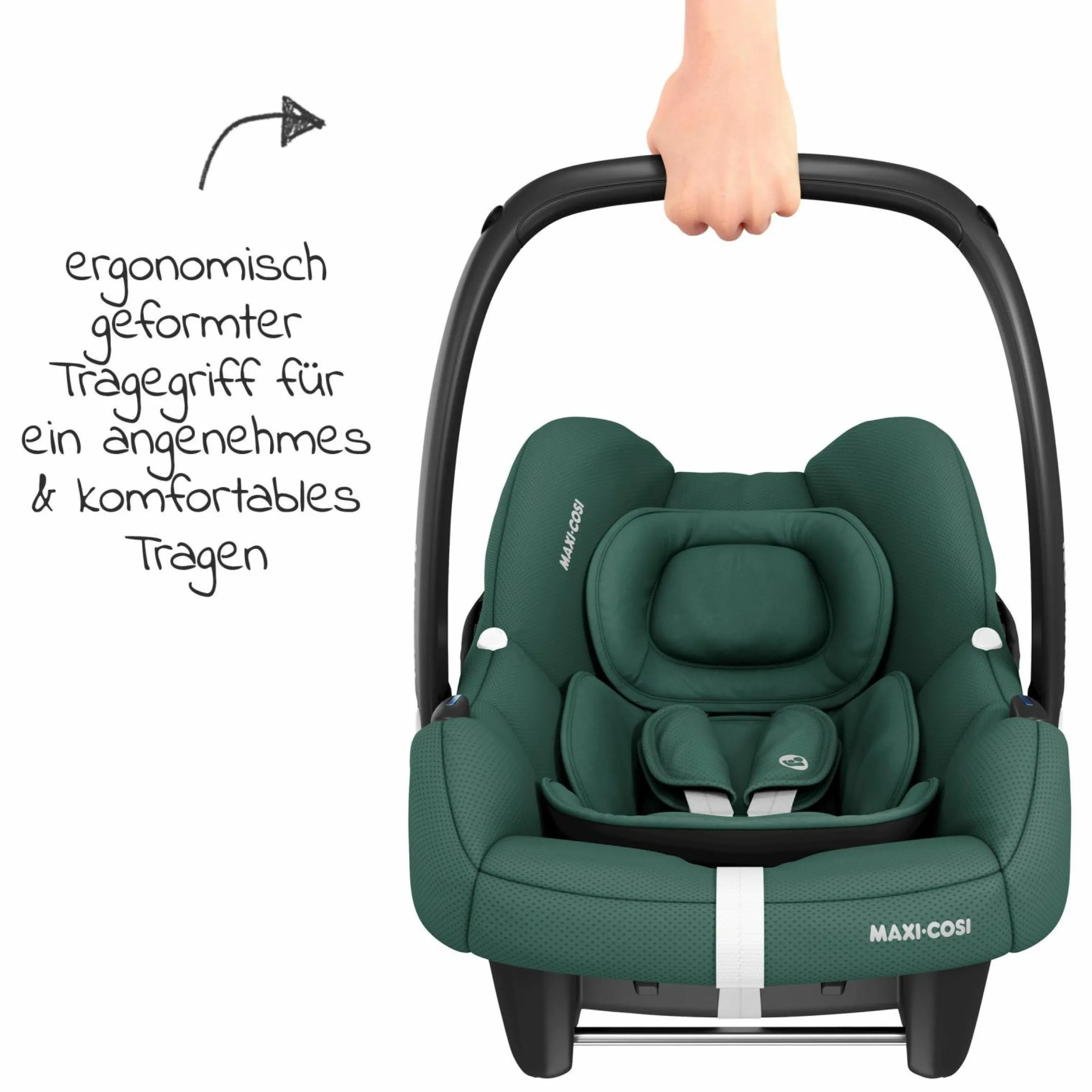 Babyschale CabrioFix i-Size ab Geburt-12 Monate (40-75 cm) inkl. Einschlagdecke & Schnullerbox - Essential Green - Kollektion 2025