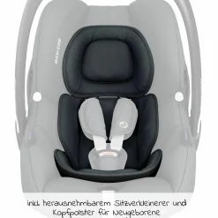 Babyschale CabrioFix i-Size ab Geburt - 12 Monate (40-75 cm) & Sitzverkleinerer, Sonnenverdeck - Essential Graphite - Kollektion 2025