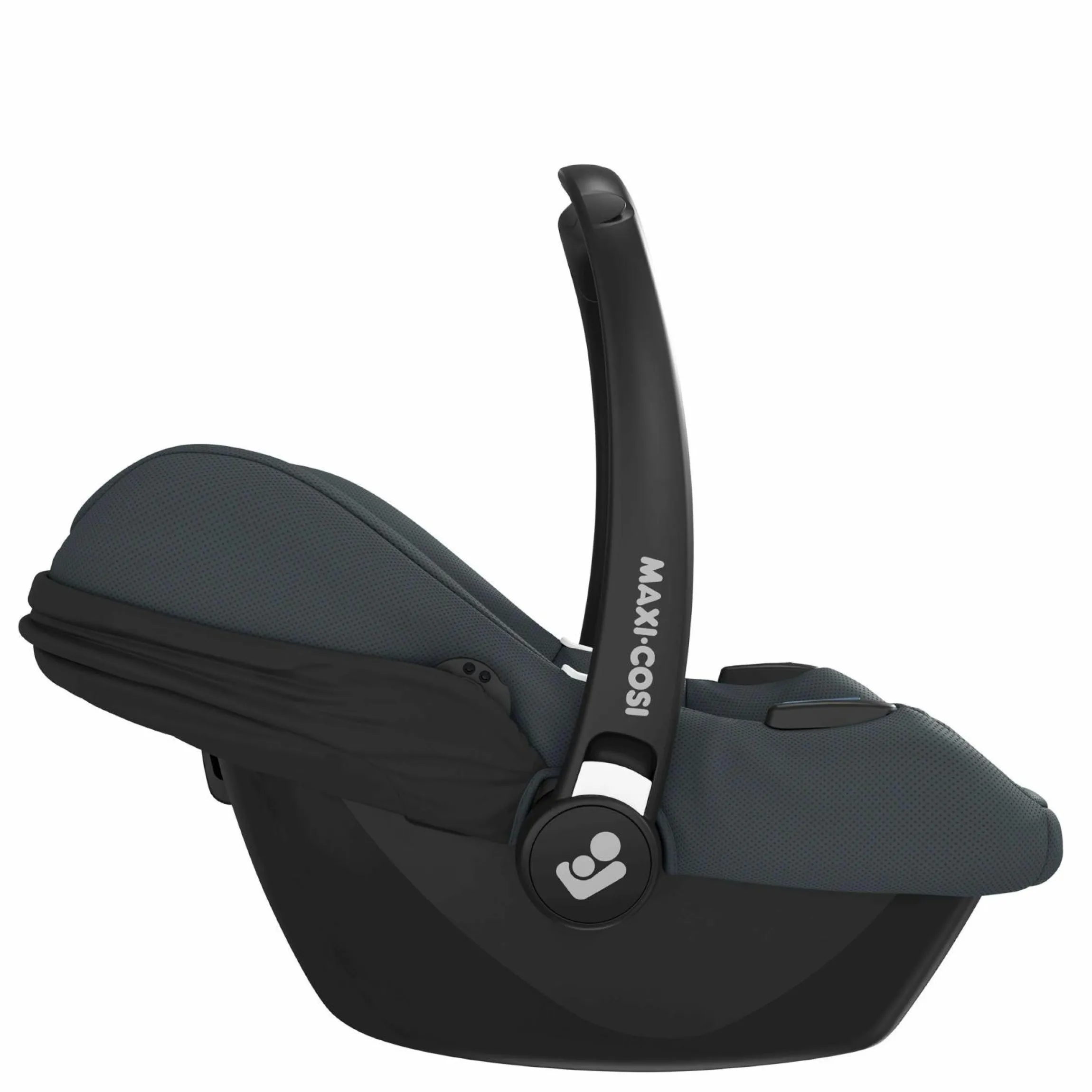 Babyschale CabrioFix i-Size ab Geburt - 12 Monate (40-75 cm) & Sitzverkleinerer, Sonnenverdeck inkl. Einschlagedecke Pusteblume - Essential Graphite - Kollektion 2025