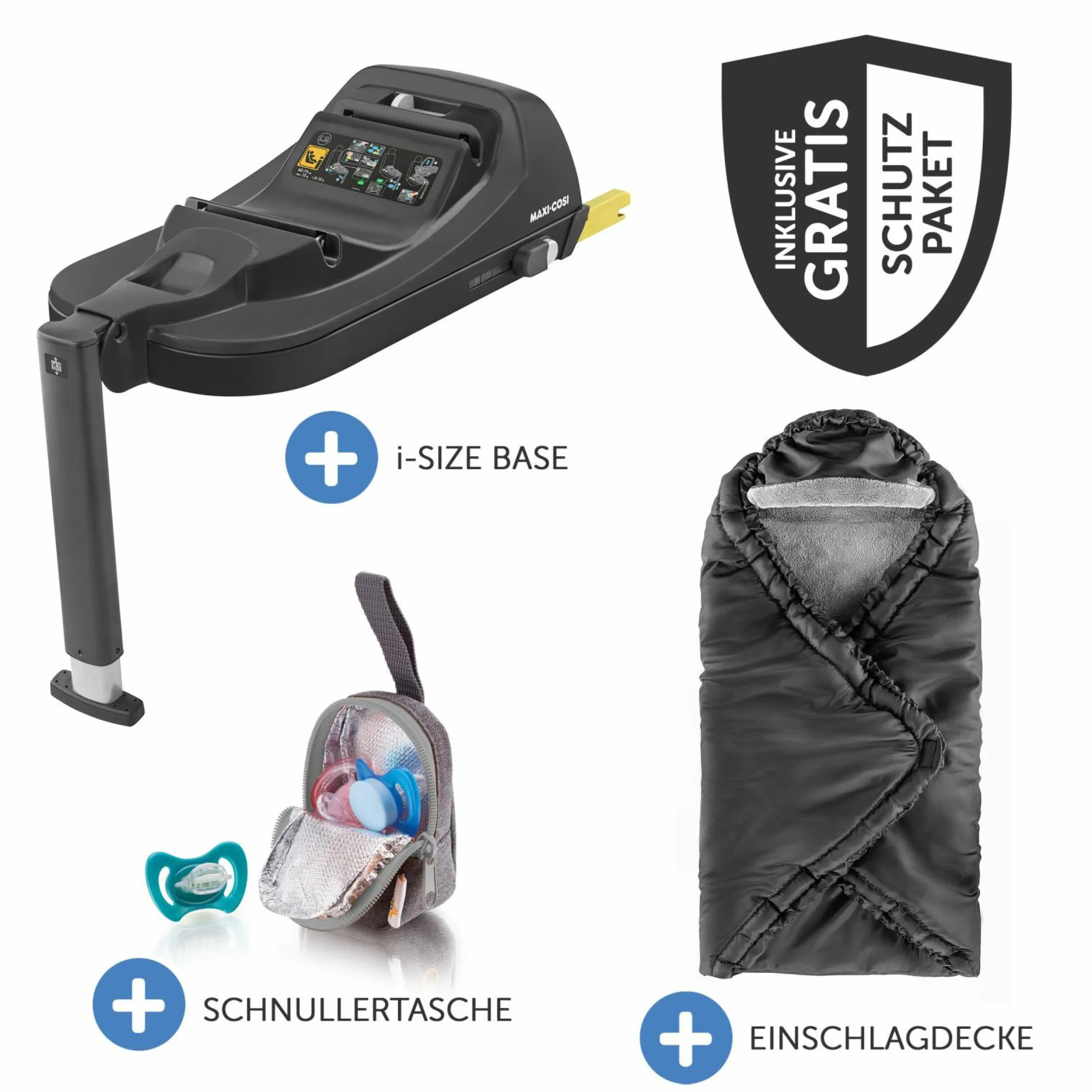 Babyschale CabrioFix i-Size ab Geburt-12 Monate (40-75 cm) i-Size Base, Einschlagdecke & Schnullerbox - Essential Green - Kollektion 2025