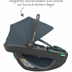 Babyschale Coral 360 i-Size ab Geburt bis 12 kg (40 cm - 75 cm) mit Soft Carrier & Sonnenverdeck - Essential Graphite
