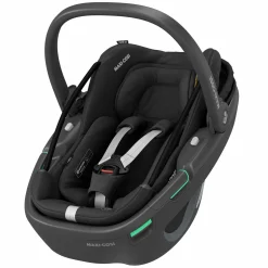 Babyschale Coral 360 i-Size ab Geburt bis 12 kg (40 cm - 75 cm) mit Soft Carrier & Sonnenverdeck - Essential Black