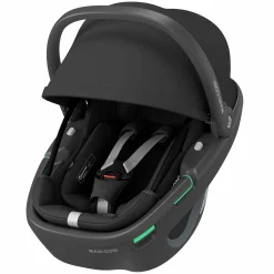 Babyschale Coral 360 i-Size ab Geburt bis 12 kg (40 cm - 75 cm) mit Soft Carrier & Sonnenverdeck - Essential Black