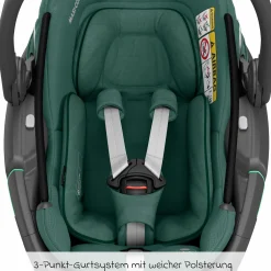 Babyschale Coral 360 i-Size ab Geburt bis 12 kg (40 cm - 75 cm) mit Soft Carrier & Sonnenverdeck - Essential Green