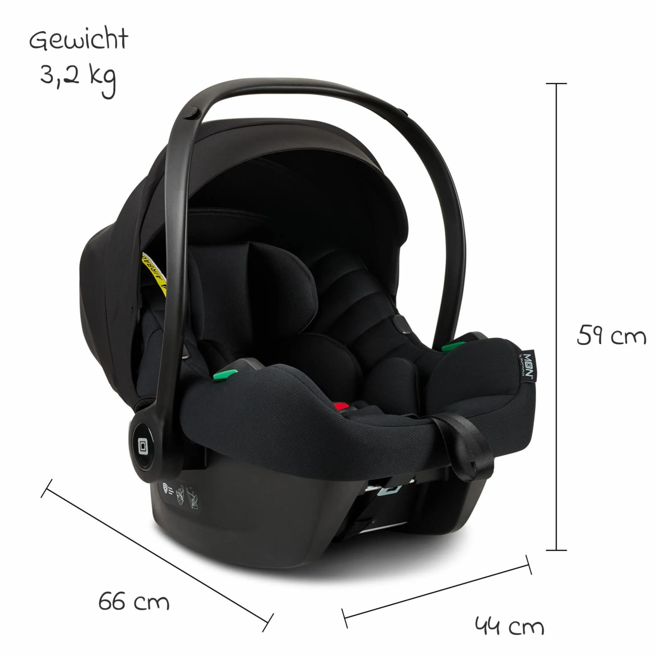 Babyschale Cosmo R129 i-Size by Avionaut ab Geburt - 13 kg (40 cm -75 cm) - Black - Kollektion 2024