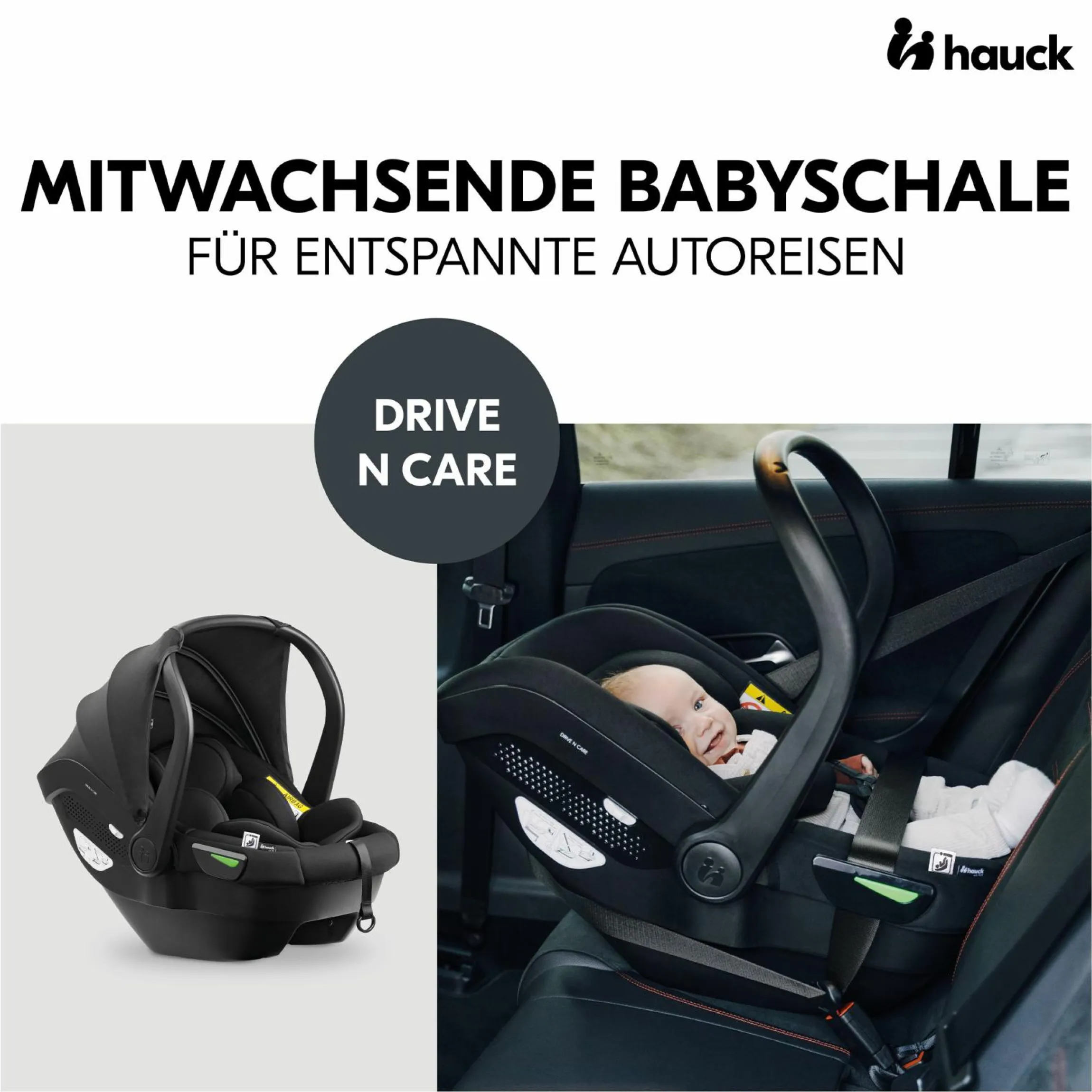 Babyschale Drive N Care i-Size ab Geburt bis 13 kg (40 - 87 cm) - Black