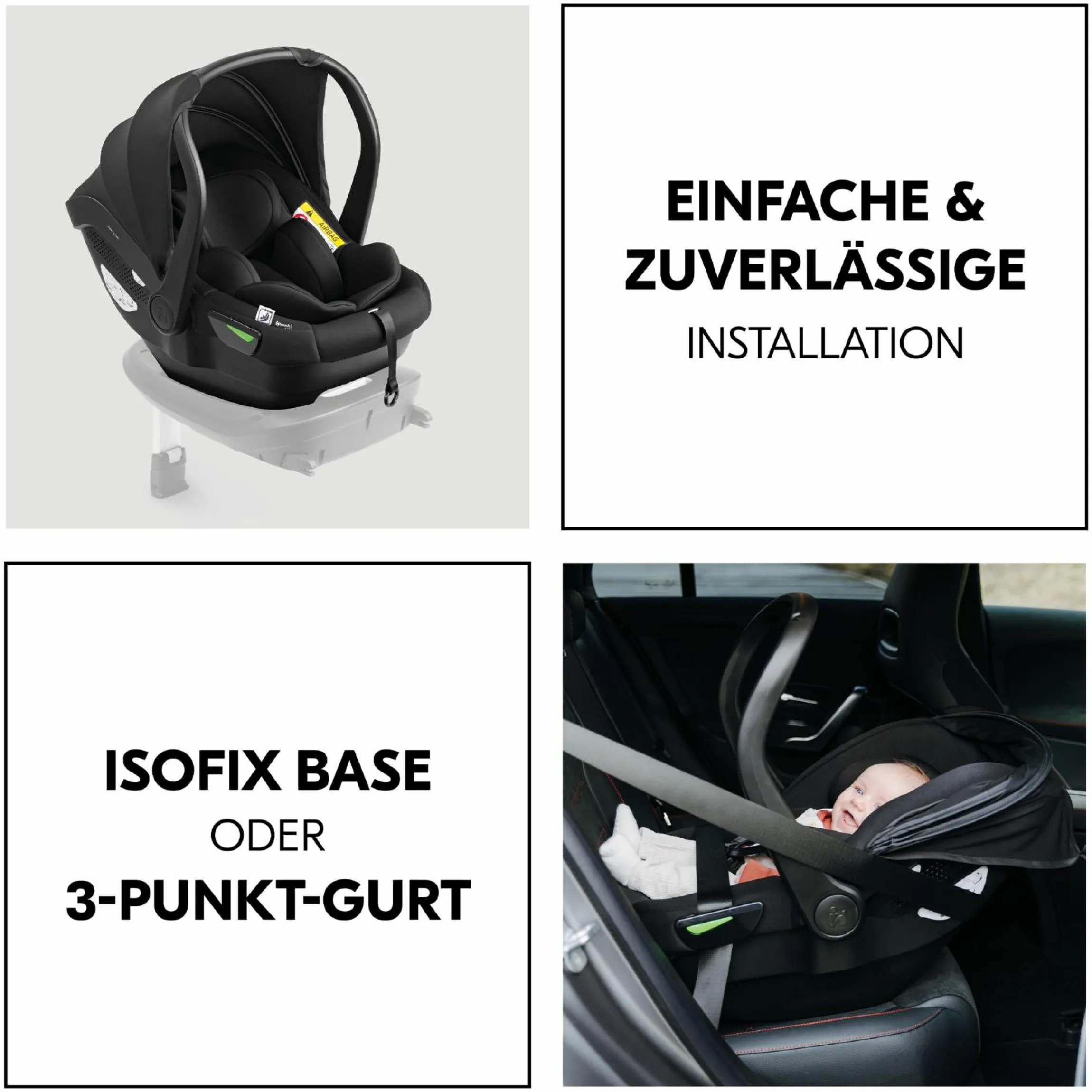 Babyschale Drive N Care i-Size ab Geburt bis 13 kg (40 - 87 cm) - Black