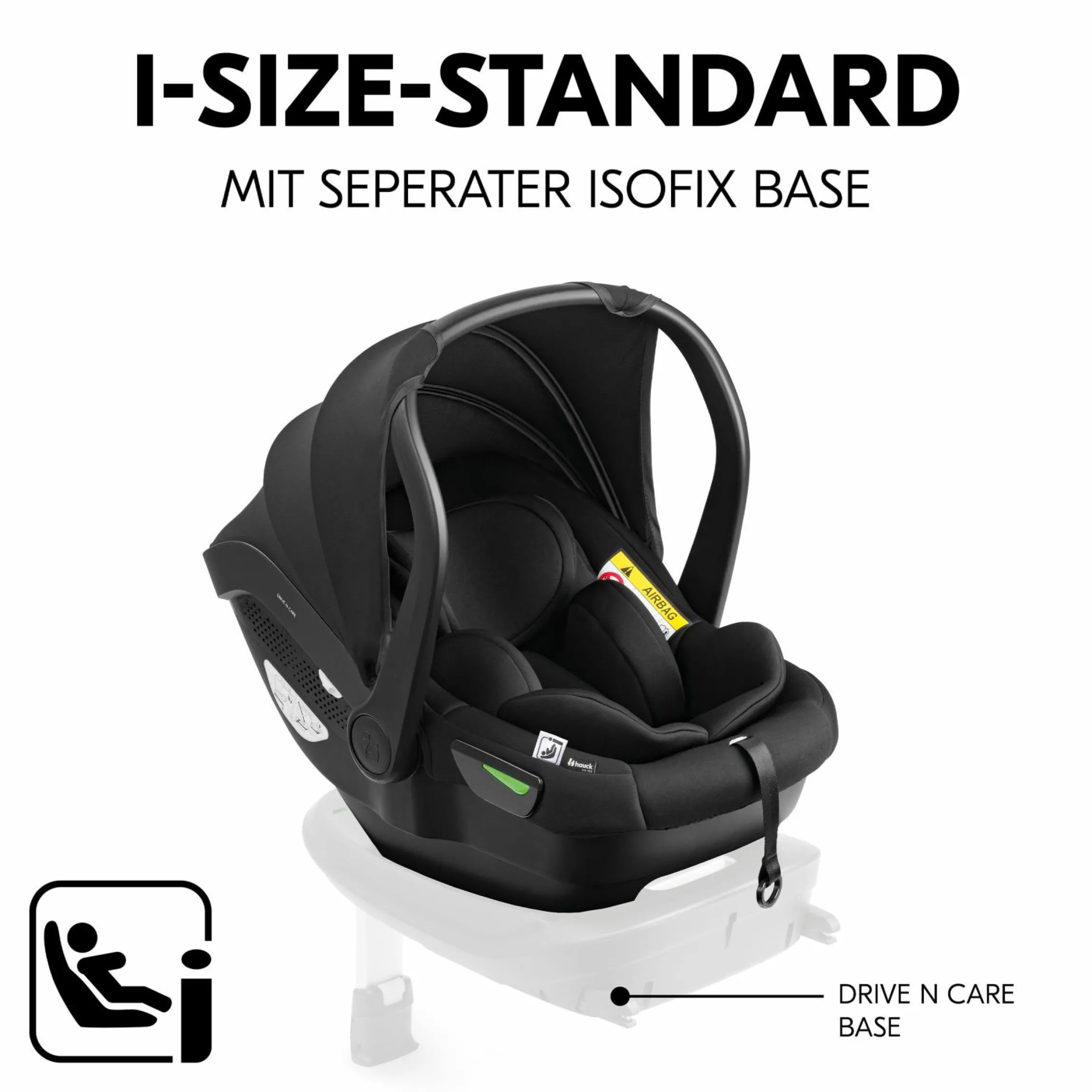 Babyschale Drive N Care i-Size ab Geburt bis 13 kg (40 - 87 cm) - Black